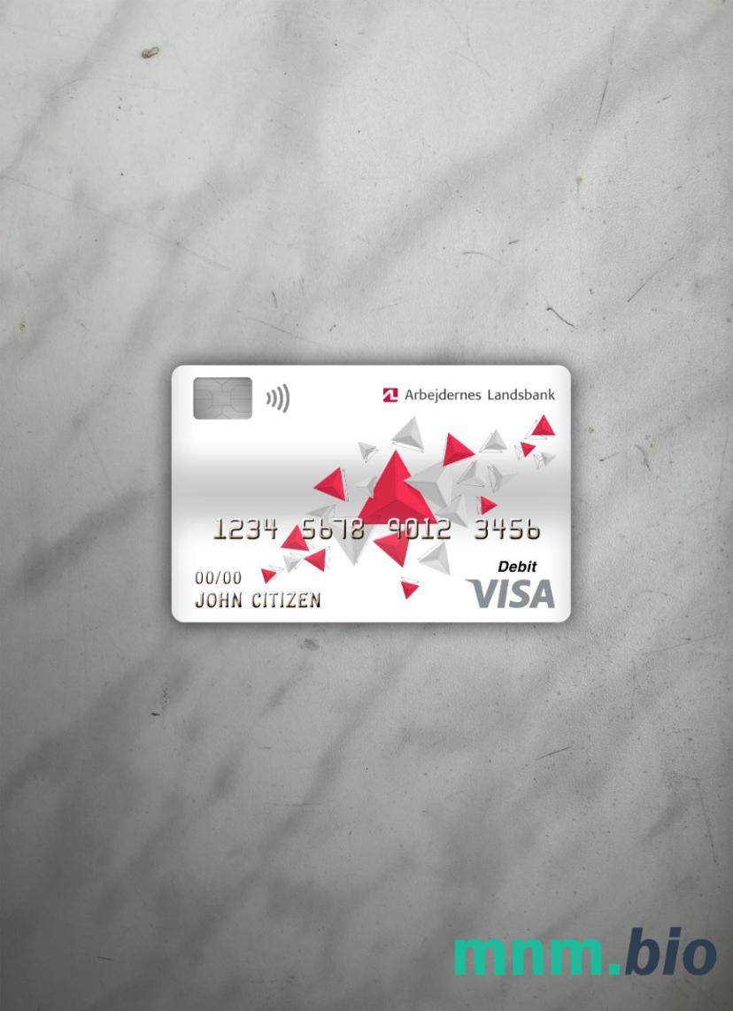 Denmark Arbejdernes landsbank bank visa obciążyć card wygląd fotograficzny skan PSD + zdjęcie
